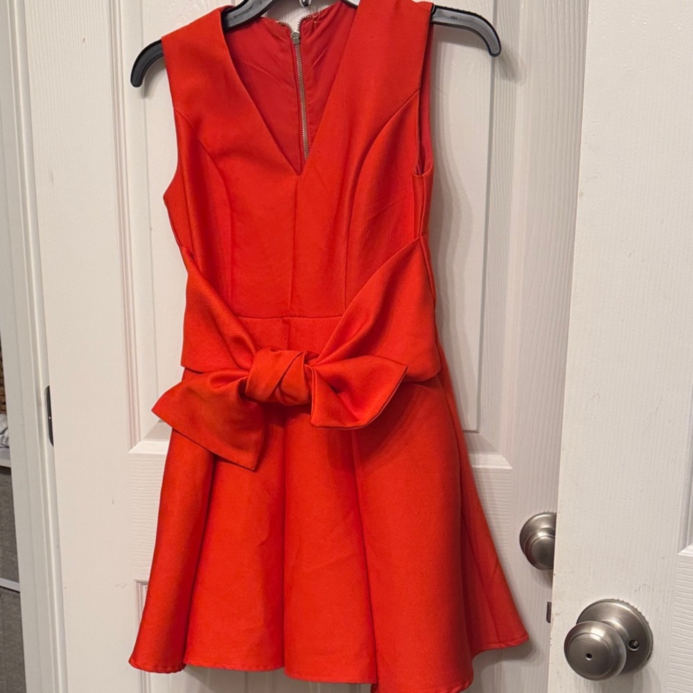 DO+BE Bright Red Bow-Front Fit & Flare Mini Dress